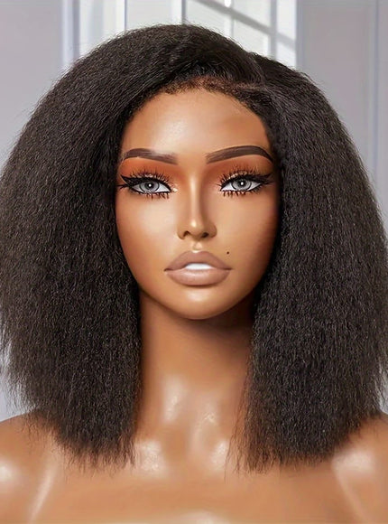 KissICON Kinky Straight Bob Wig 13x4 Lace