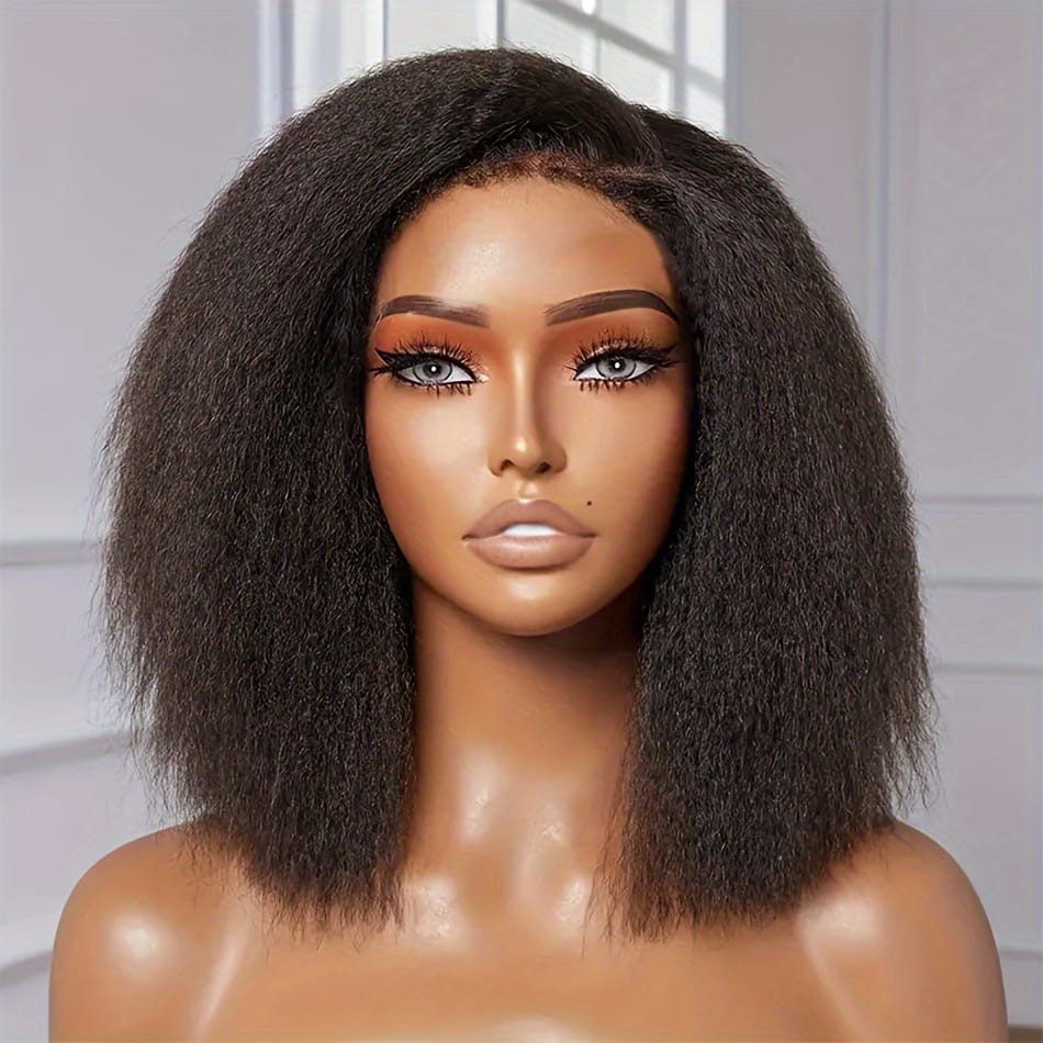 KissICON Kinky Straight Bob Wig 13x4 Lace
