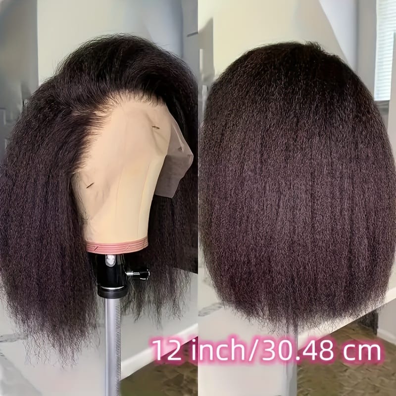 KissICON Kinky Straight Bob Wig 13x4 Lace