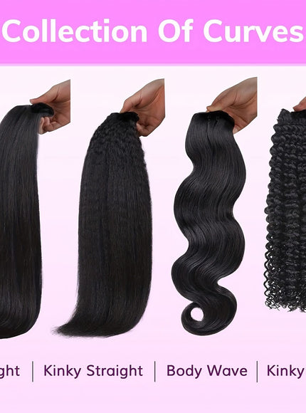 KissICON 💋 Kinky Straight Clip In Extensions - Natural