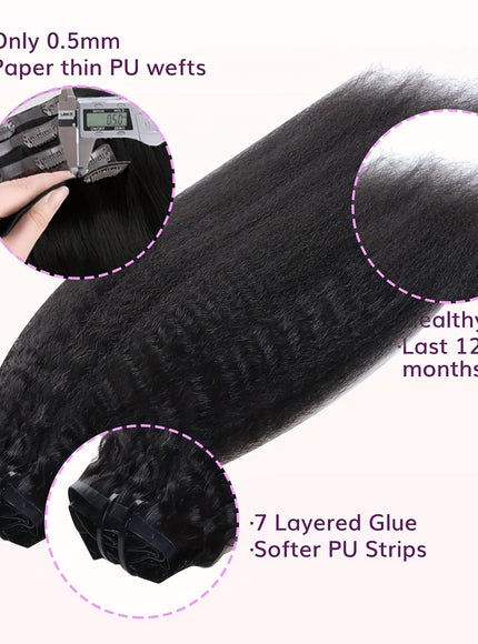 KissICON 💋 Kinky Straight Clip In Extensions - Natural