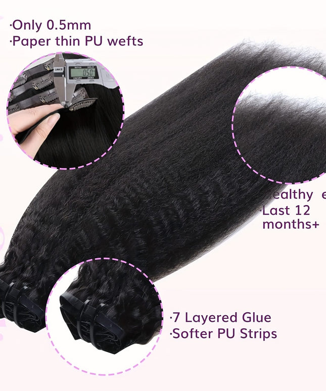 KissICON 💋 Kinky Straight Clip In Extensions - Natural