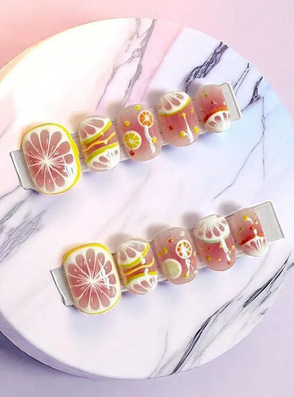 KissICON Kiss Icon 10Pcs Lemon Cartoon Press On Nails