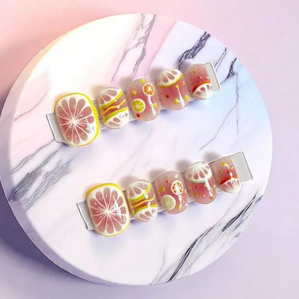KissICON Kiss Icon 10Pcs Lemon Cartoon Press On Nails