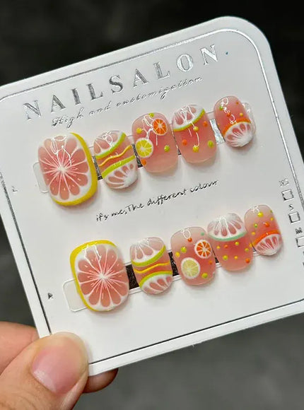 KissICON Kiss Icon 10Pcs Lemon Cartoon Press On Nails