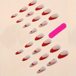 KissICON Kiss Icon 24Pcs Almond Shape Red Press On