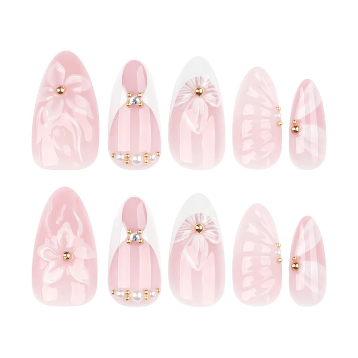 KissICON Kiss Icon Classic French 3D Flowers False Nails