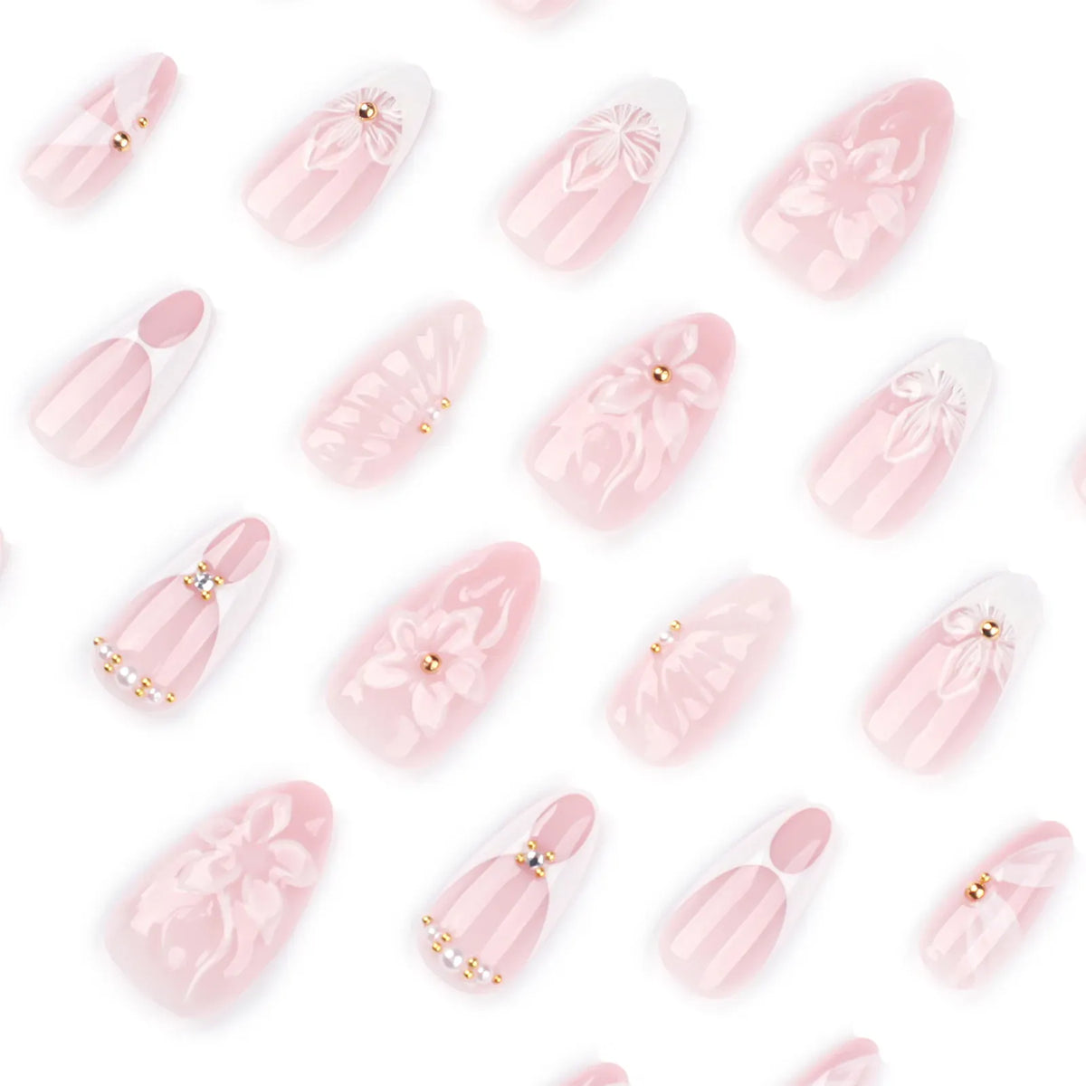 KissICON Kiss Icon Classic French 3D Flowers False Nails