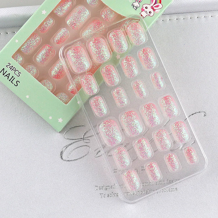 Kiss Icon Kids Press On Nails Preglue Glitter