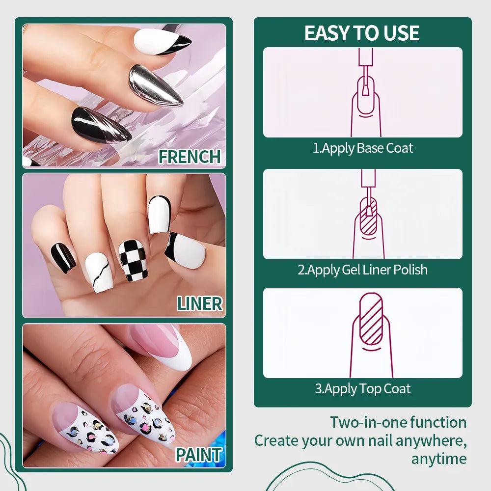 KissICON Kiss Icon Nailpop Gel Liner Polish 8ml Colors
