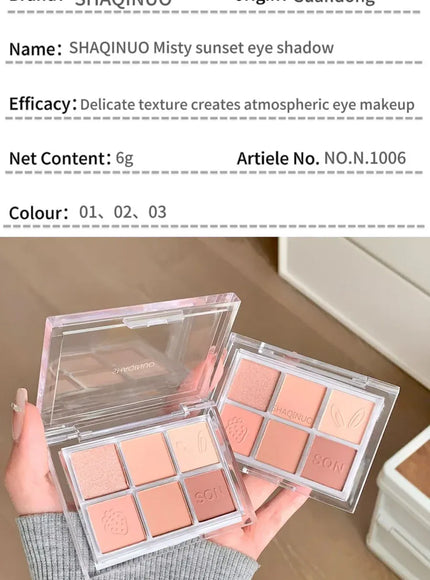 KissICON Kiss Icon SHAQINUO Six Color Eyeshadow Palette -