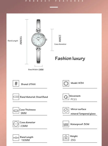 KissICON Kiss Icon UTHAI W34 Womens Watch Light Luxury
