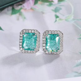 KissICON KISS0104-E KissIcon 925 Sterling Silver Earrings -Green Zircon Sparkle