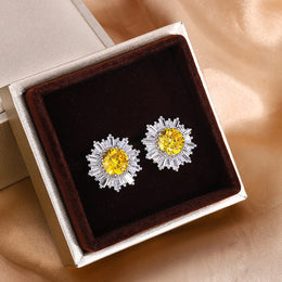 KissICON KISS034-E KissIcon Exquisite Silver Plated Earrings - Yellow Zircon