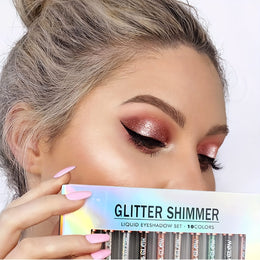 KissICON KissIcon 10 Color Glitter Liquid Eyeshadow Set -