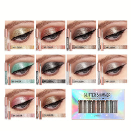 KissICON KissIcon 10 Color Glitter Liquid Eyeshadow Set -