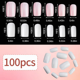 KissICON KissIcon 100Pcs Short Square Nails Full Cover Acrylic
