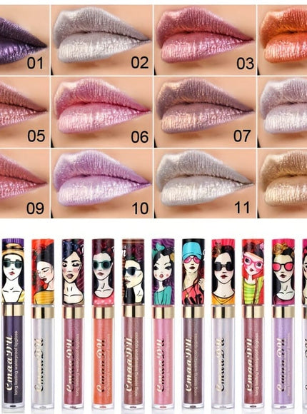 KissICON KissIcon 11 Color Waterproof Lip Gloss - Metallic