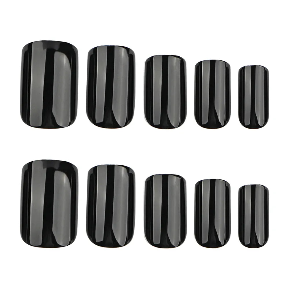 KissICON KissIcon 120Pcs Glossy Black Full Cover Reusable Nails