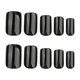 KissICON KissIcon 120Pcs Glossy Black Full Cover Reusable Nails