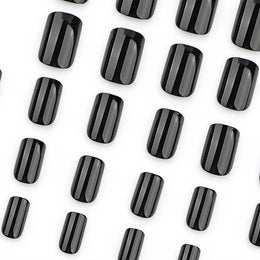 KissICON KissIcon 120Pcs Glossy Black Full Cover Reusable Nails
