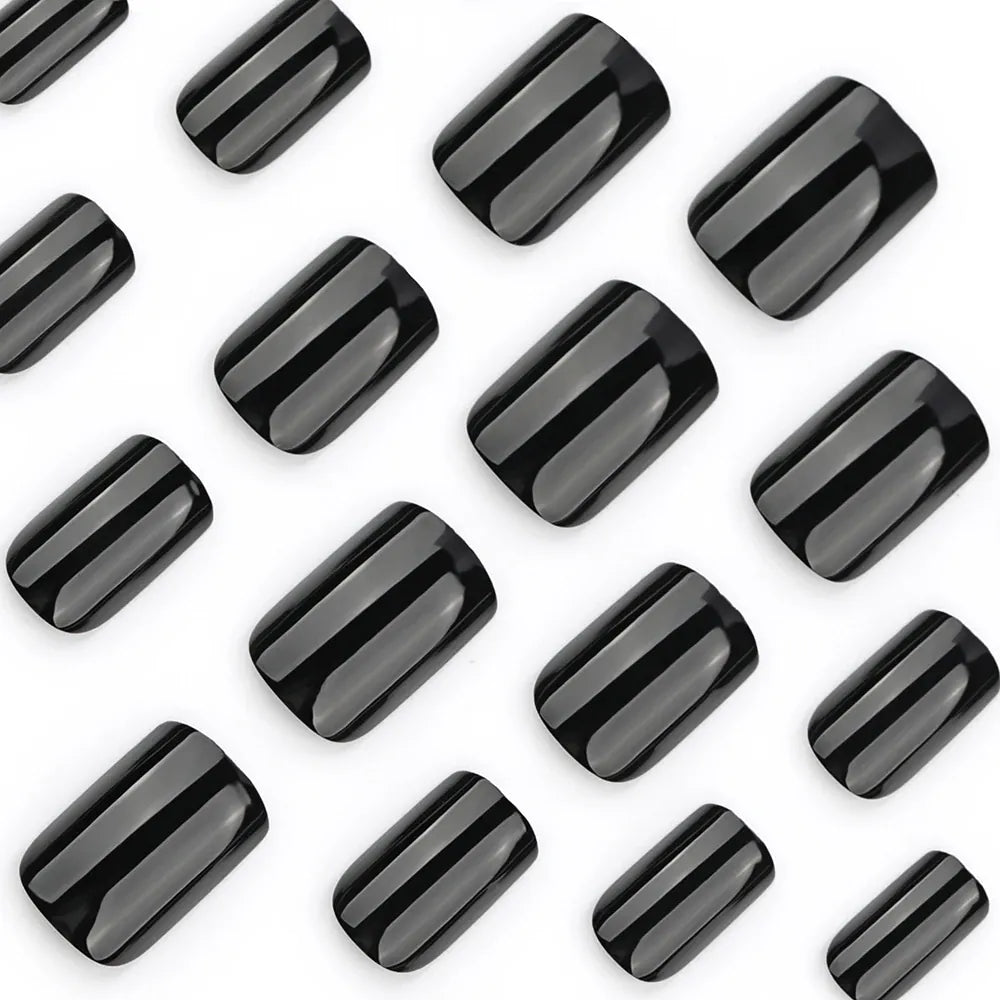 KissICON KissIcon 120Pcs Glossy Black Full Cover Reusable Nails