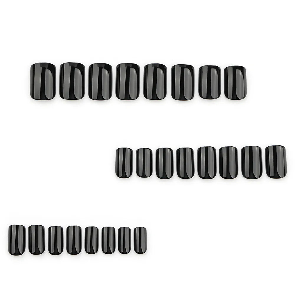 KissICON KissIcon 120Pcs Glossy Black Full Cover Reusable Nails