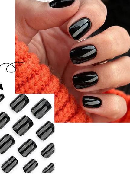 KissICON KissIcon 120Pcs Glossy Black Full Cover Reusable Nails