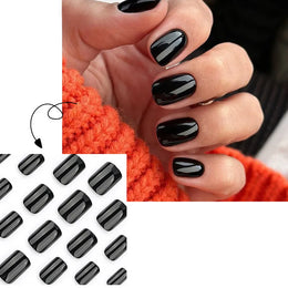KissICON KissIcon 120Pcs Glossy Black Full Cover Reusable Nails