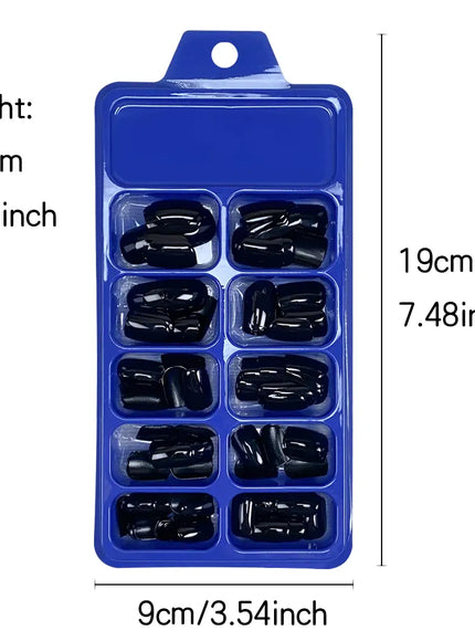 KissICON KissIcon 120Pcs Glossy Black Full Cover Reusable Nails