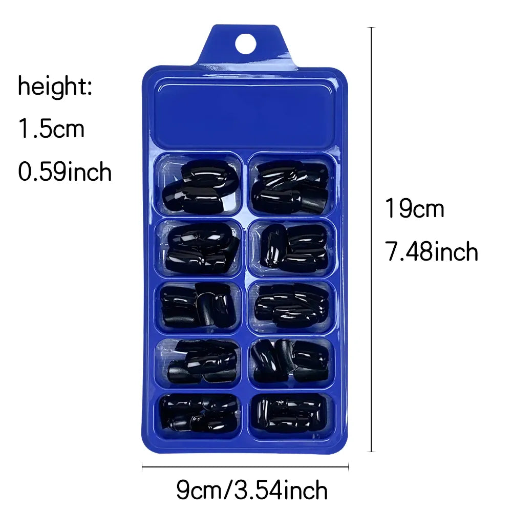 KissICON KissIcon 120Pcs Glossy Black Full Cover Reusable Nails