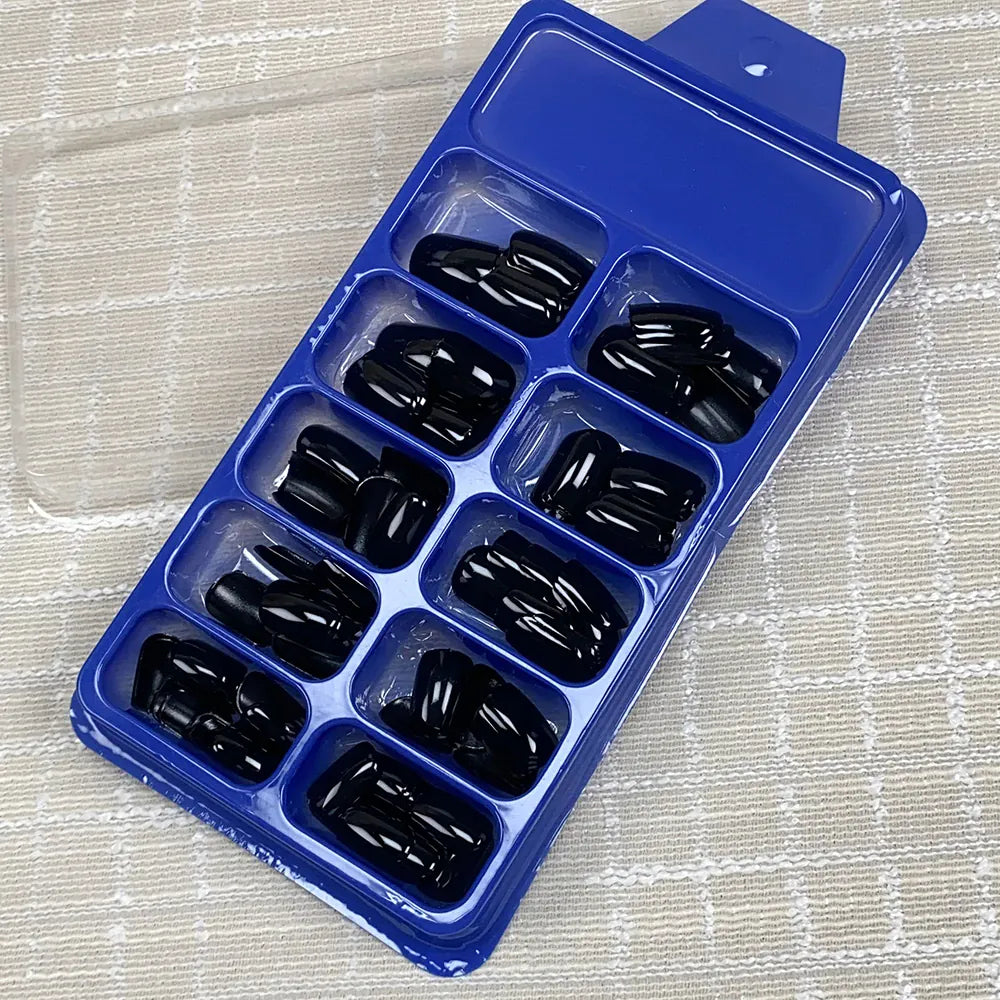 KissICON KissIcon 120Pcs Glossy Black Full Cover Reusable Nails