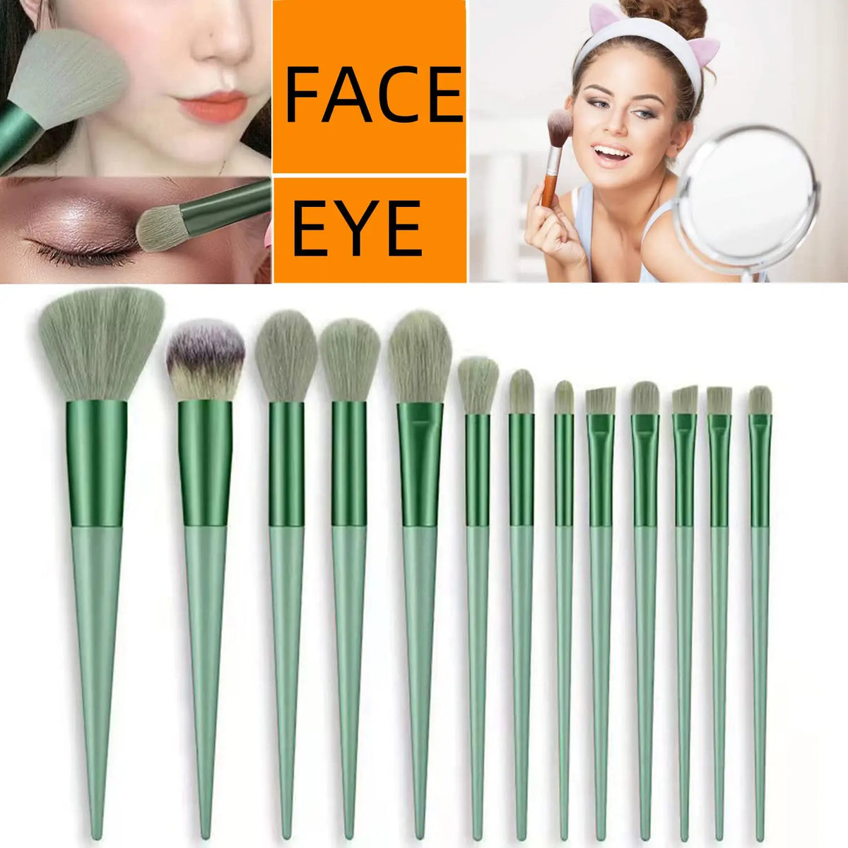 KissICON KissIcon 13Pcs Makeup Brush Set - Soft Goat