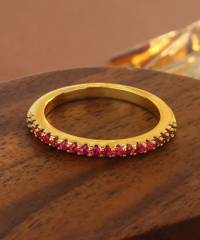 KissICON KissIcon 18K Gold Plated Rose Pink Ring Minimalist