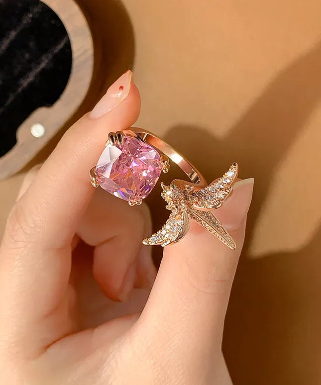 KissICON KissIcon 2025 Adjustable CZ Bird Ring For Women - Sparkling