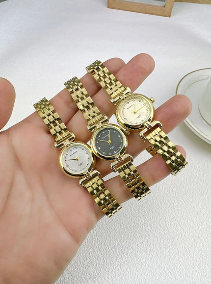 KissICON KissIcon 2025 Women Watch Gold Steel Strap -