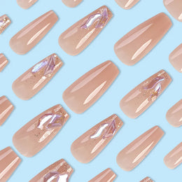KissICON KissIcon 24 Pc Short Coffin Nails Pink Press