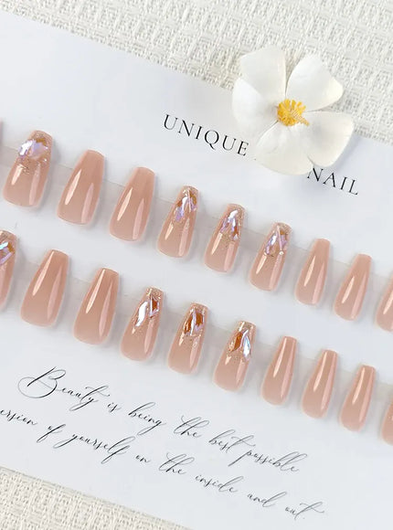 KissICON KissIcon 24 Pc Short Coffin Nails Pink Press
