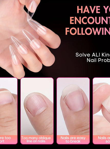 KissICON KissIcon 240Pcs Long Gel Nail Tips Almond Cover