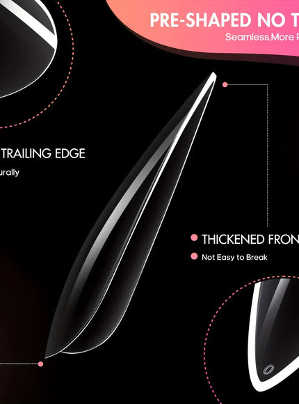 KissICON KissIcon 240Pcs Long Gel Nail Tips Almond Cover