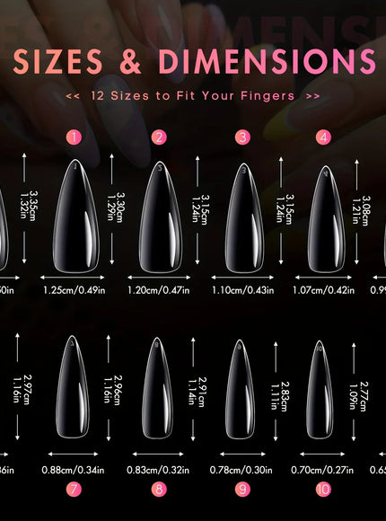 KissICON KissIcon 240Pcs Long Gel Nail Tips Almond Cover