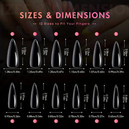 KissICON KissIcon 240Pcs Long Gel Nail Tips Almond Cover