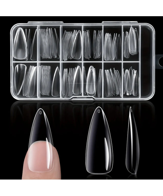 KissICON KissIcon 240Pcs Long Gel Nail Tips Almond Cover