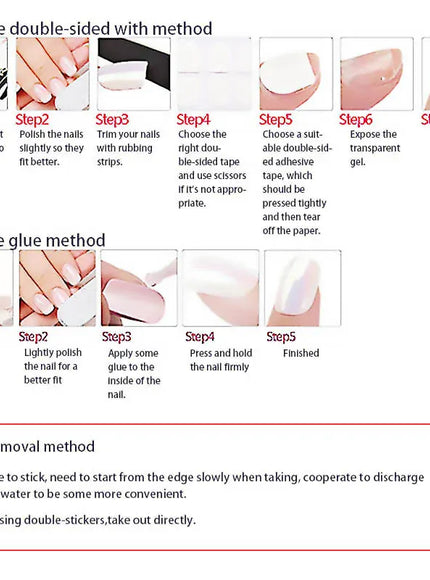 KissICON KissIcon 24Pcs French Nail Tips Press On Longlasting