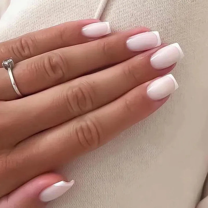 KissIcon 24Pcs French Tip Nails - Solid Color