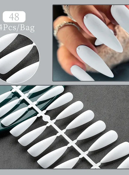 KissICON KissIcon 24Tips False Nail Tips Almond Coffin Extension
