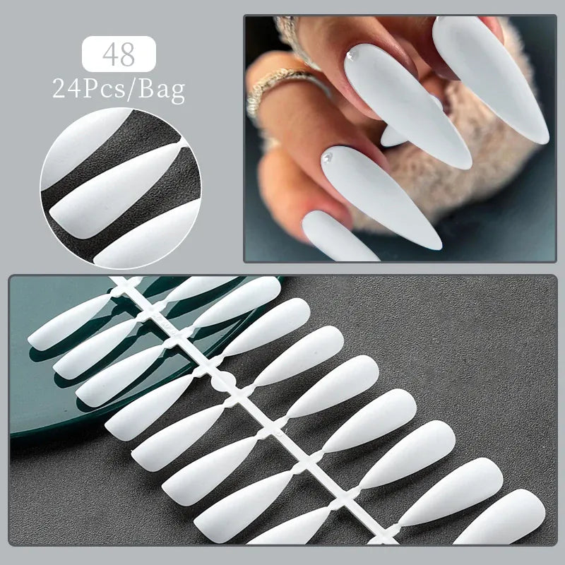 KissICON KissIcon 24Tips False Nail Tips Almond Coffin Extension