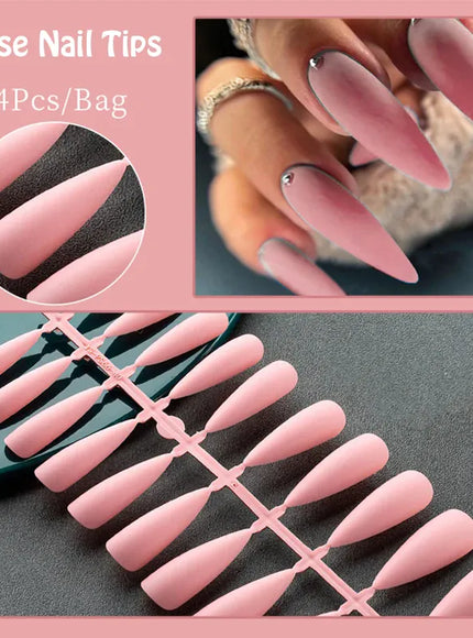 KissICON KissIcon 24Tips False Nail Tips Almond Coffin Extension