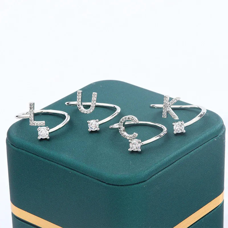 KissICON KissIcon 26 A Z Open Adjustable Ring 925 Silver Plated Gift