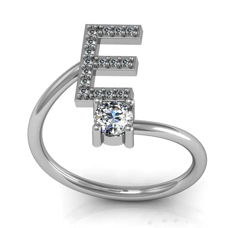 KissICON KissIcon 26 A Z Open Adjustable Ring 925 Silver Plated Gift
